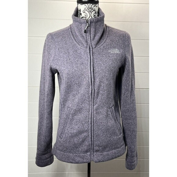 The North Face Knit Fleece Jacket Womens Lavender S Zip Front Pockets CorpCore - Picture 3 of 13